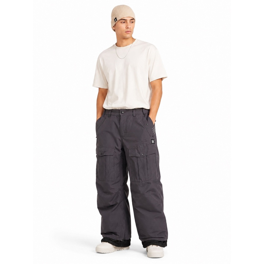 Adidas Snowboarding Pants Mens XL Grey Cargo Utility Winter Ski Snowboard